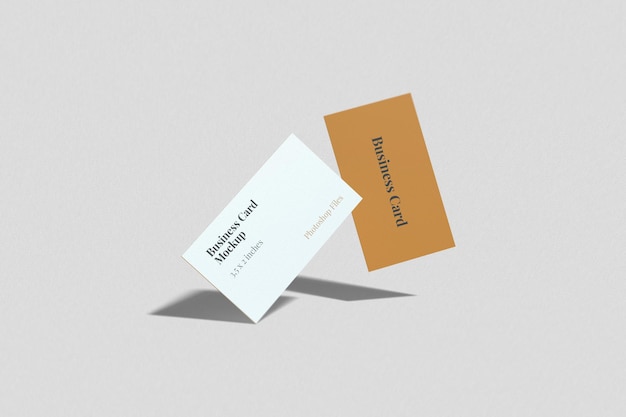 Two Flying Business Card Mockup