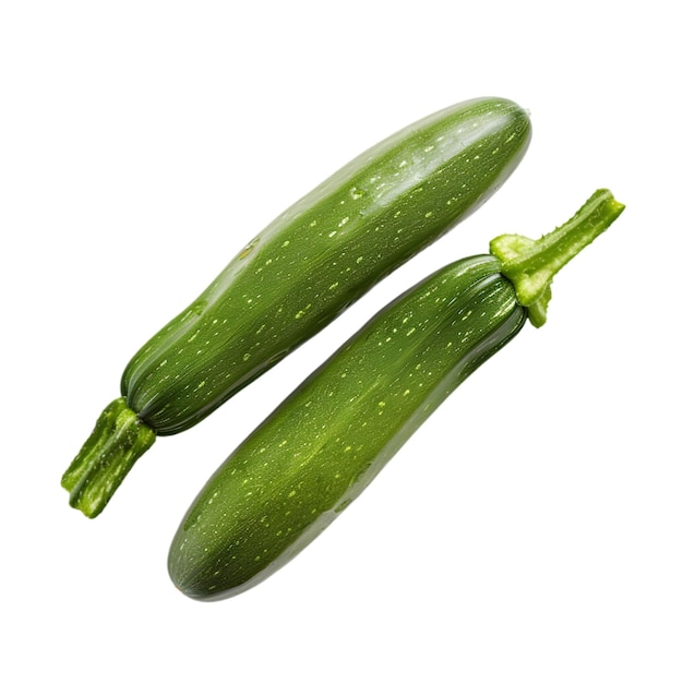 PSD two fresh green zucchinis isolated on transparant background png