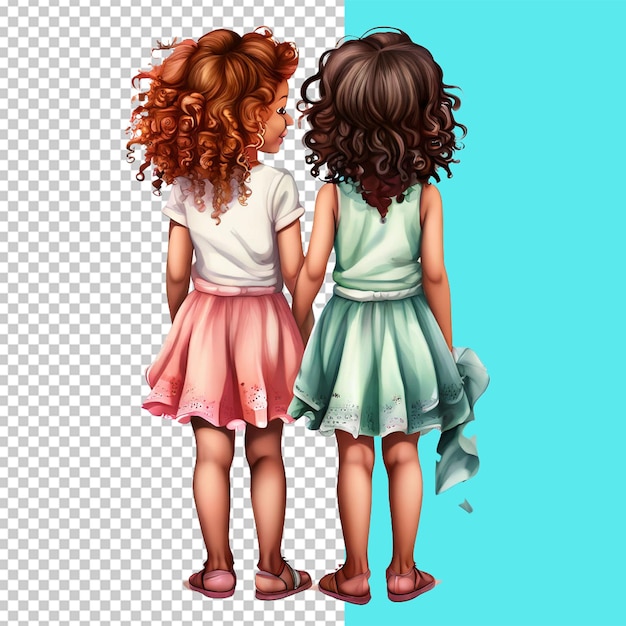 Two Girls Besties for Life Full Body Back Side