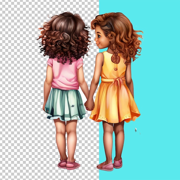 Two Girls Besties for Life Full Body Back Side