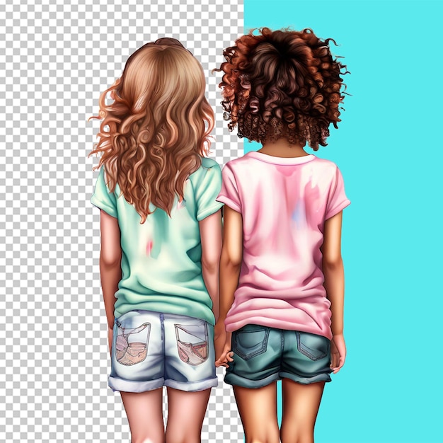 Two Girls Besties for Life Full Body Back Side