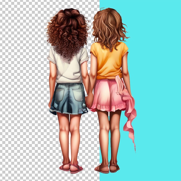 Two Girls Besties for Life Full Body Back Side