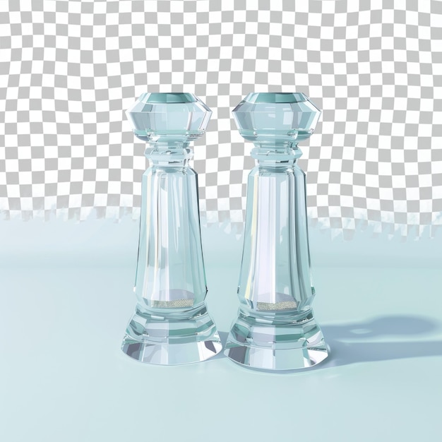 two glass bottles with the words  flask  on them