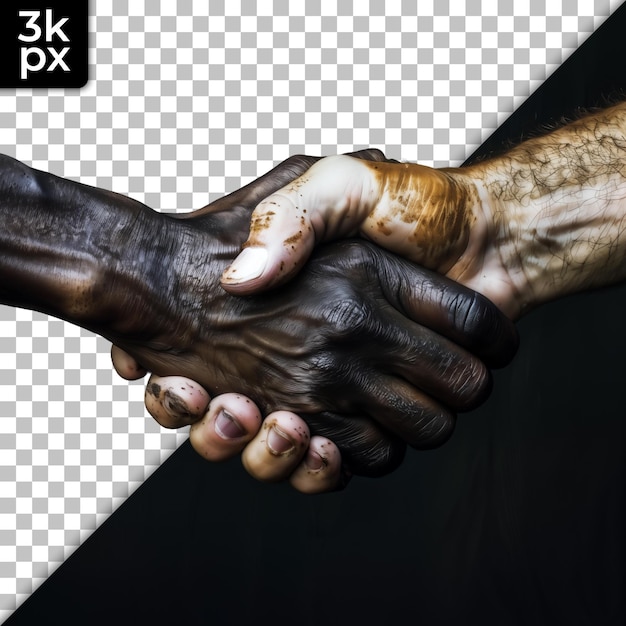 two hands holding each other with a black background with a x and x