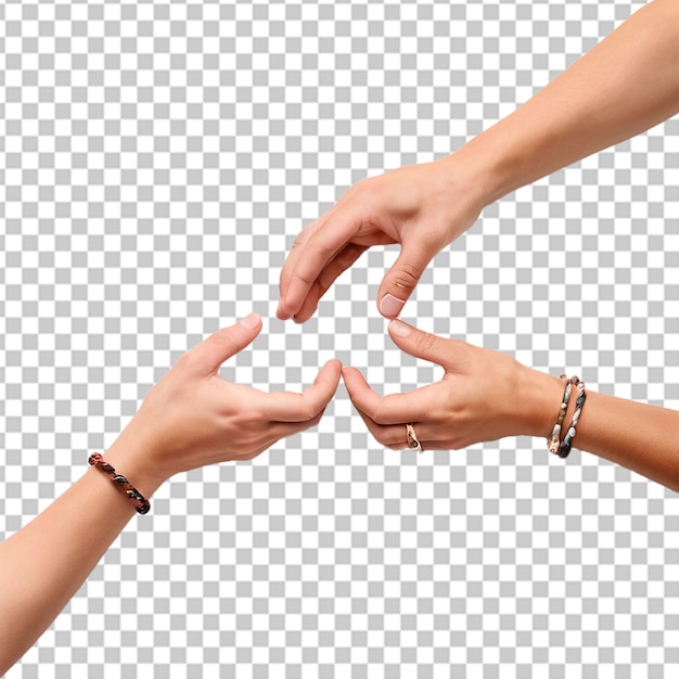 Two hands making heart shape on friendship day