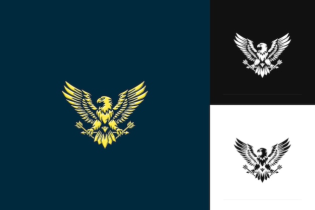 two images of the eagle and the one with a gold eagle on the right