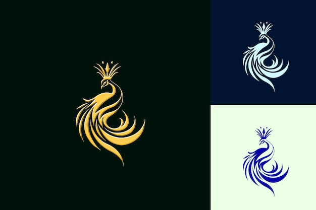 PSD two images of a rooster and a blue and white one with a gold design