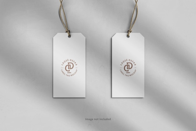 Two label tag mockups top view