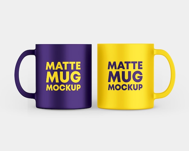 Two Matte Coffee Mug Mockup