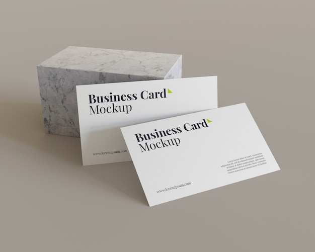 Two minimalist business card with marble block