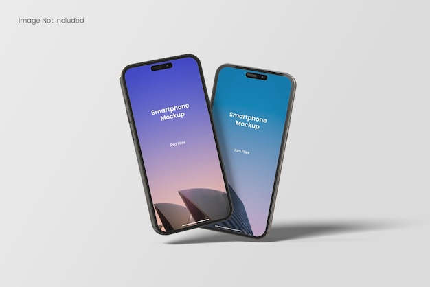 Two mobile phone floating mockup