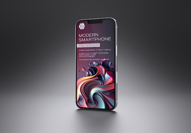 Two modern smartphones on dark Mockup