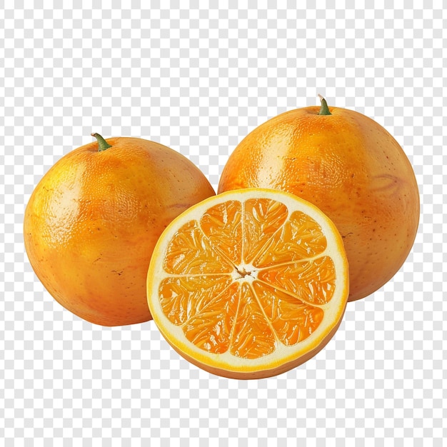 Two Oranges and Half Fresh Citrus Fruit