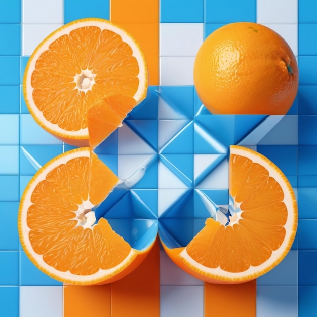 two oranges with the number 1 on them