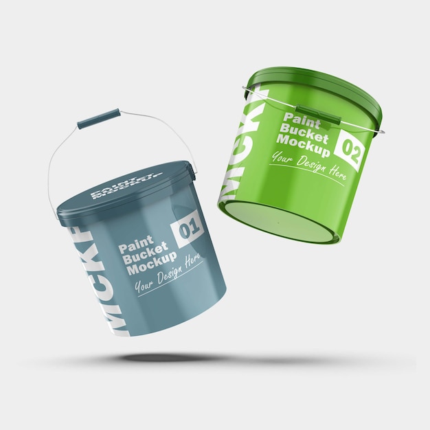 Two Paint Bucket Mockup