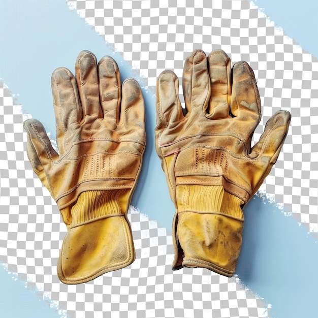 PSD two pair of gloves that have a yellow band on them