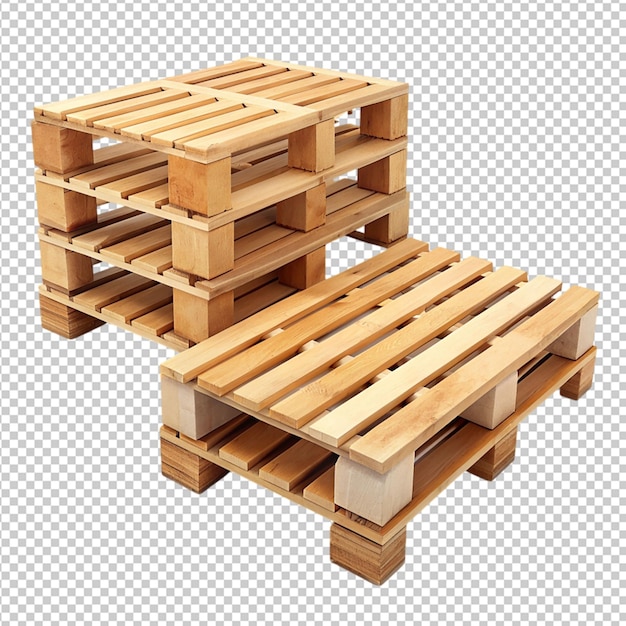 PSD two pallets on transparent background