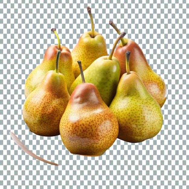 PSD two pear in black plate isolated on transparent background