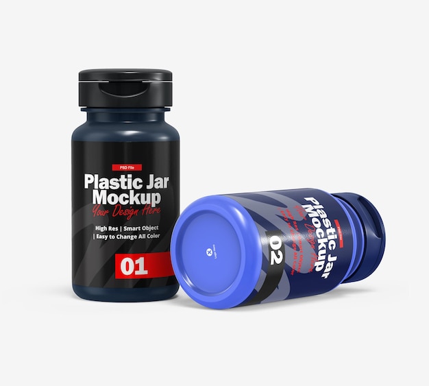 Two Plastic Spice Jar Mockup