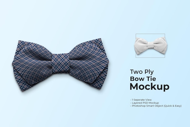 Two ply bow tie mockup