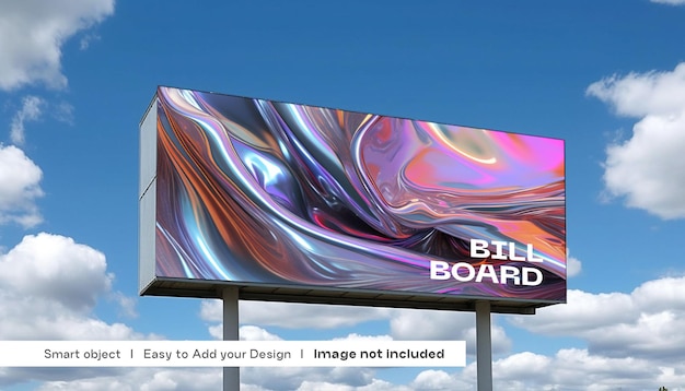 PSD two pole billboard sign mockup