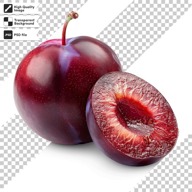 two pomegranates are shown on a white background