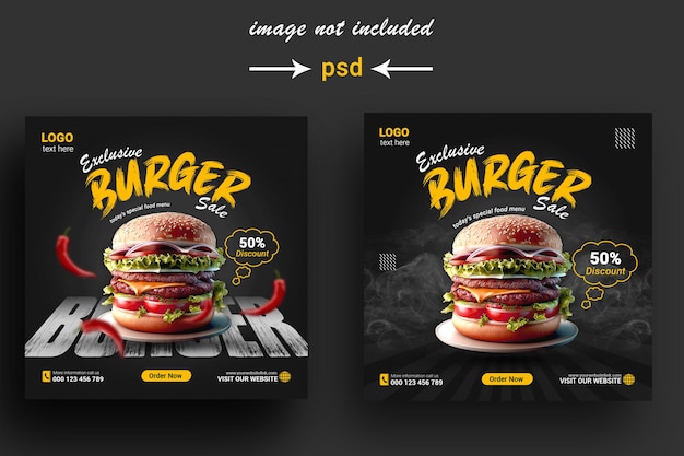 Two posters for an advertisement for an advertisement for an advertisement for an american burger.