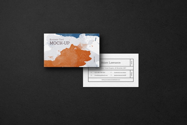 Two Realistic Business Card Mockup