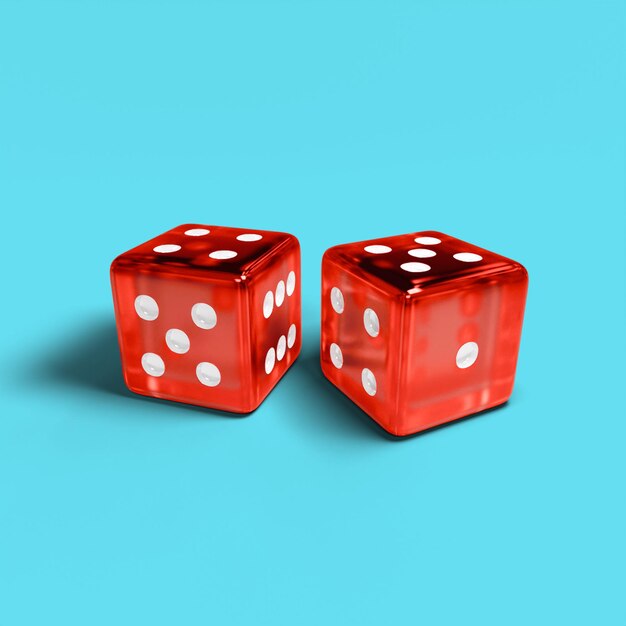 PSD two red dice with white dots