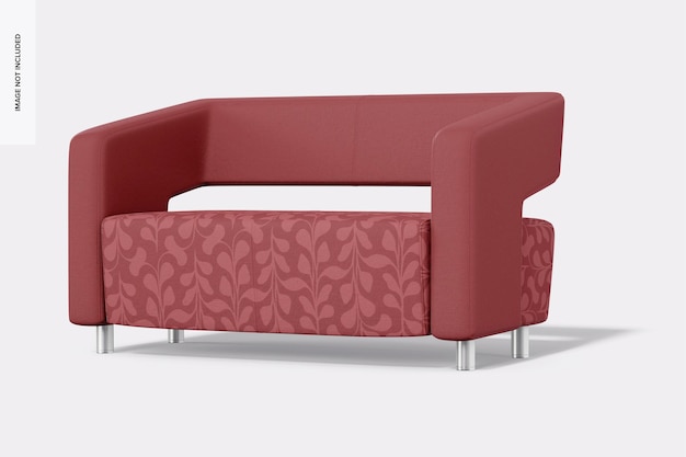 Two Seater Sofa Mockup, Right View