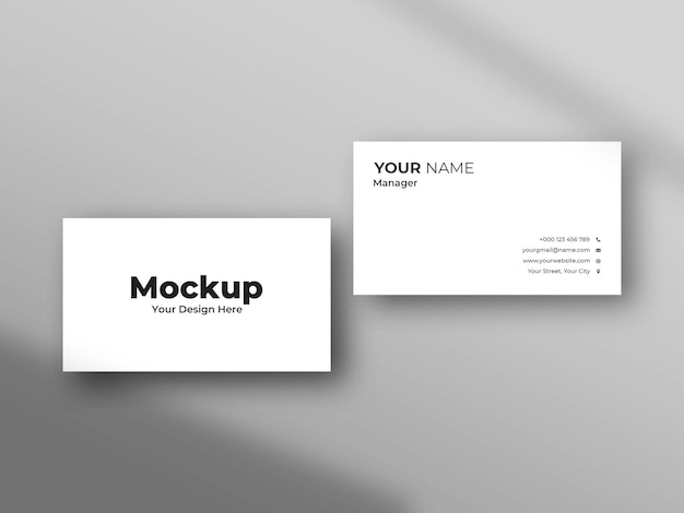 Two sided business card mockup scene