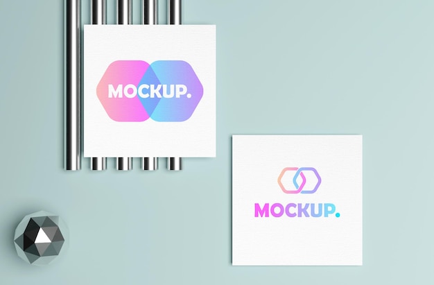 Two signs that say'mockup'on them