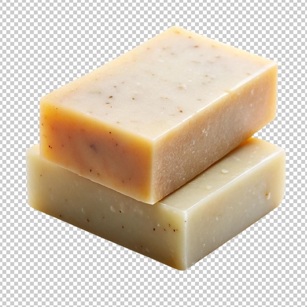 two soap bars on transparent background