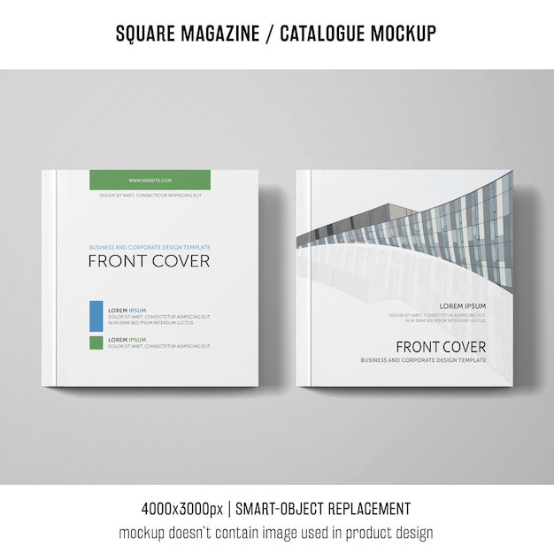 two square magazine or catalogue mockups