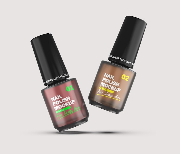 Two Transparent Nail Polish Mockup