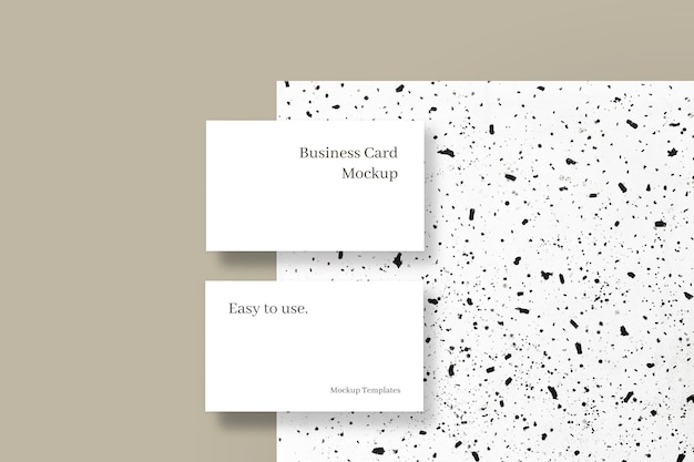 PSD two white business card mockup