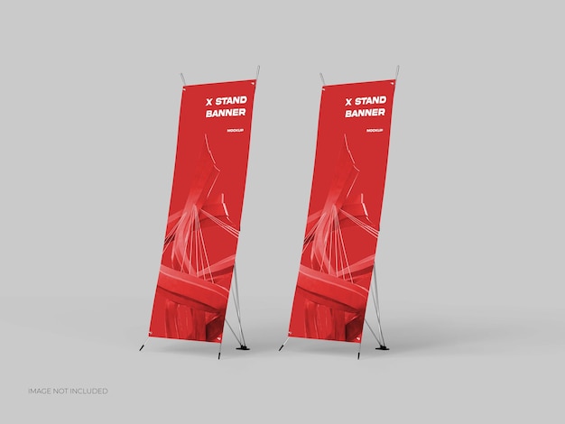 Two X Stand Banner Left Facing Mockup