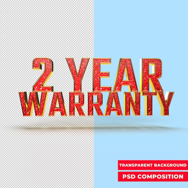 Twoyear warranty 3D illustration 2 year warranty icon