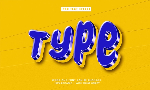 Type 3D Editable Text Effect