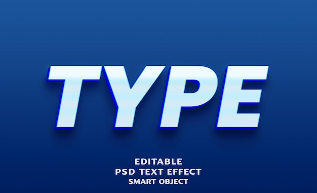 type 3d text effect design