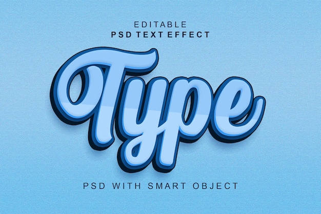 Type 3d text style effect