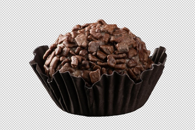 Typical brazilian brigadeiro isolated on png transparent background