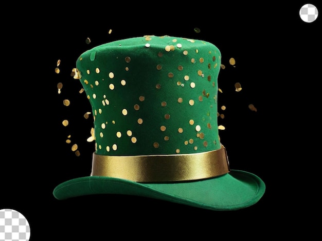 Typical green saint patrick39s hat with confetti expulsion png transparent