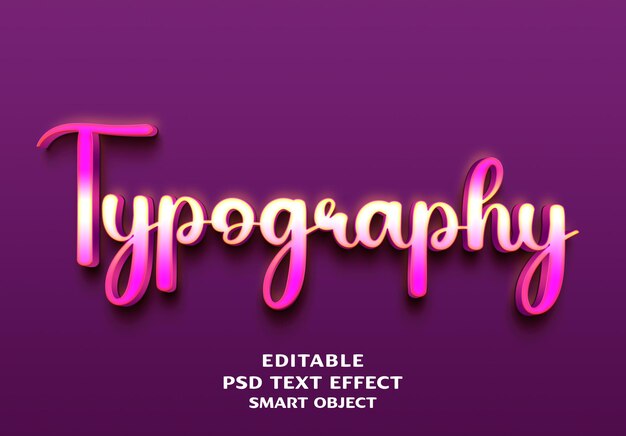 Typography 3d text effect design