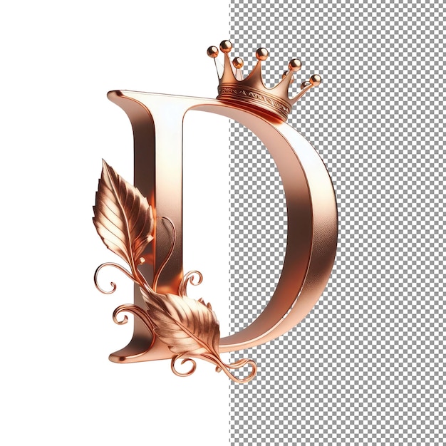 PSD typography elegance isolated 3d letter on png background