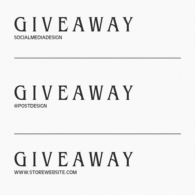 Typography Giveaway Social Media Instagram Post Square Template Psd Design