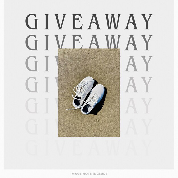 Typography Giveaway Social Media Instagram Post Square Template Psd Design