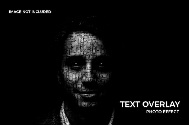 Typography Text overlay portrait photo effect