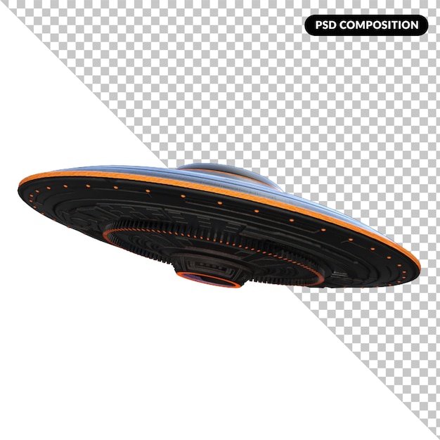 Ufo alien isolated 3d rendering