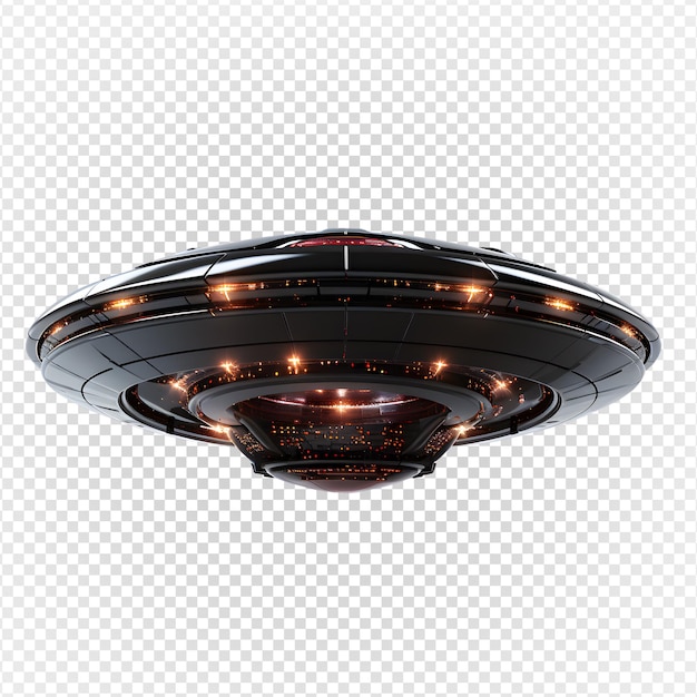 Ufo alien isolated on transparent background futuristic ufo spaceship png generative ai